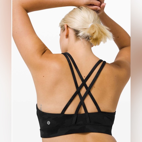 Lululemon Energy Bra Medium Support B-D cups: Heritage 365 Camo Deep Coal Multi - Picture 4 of 4